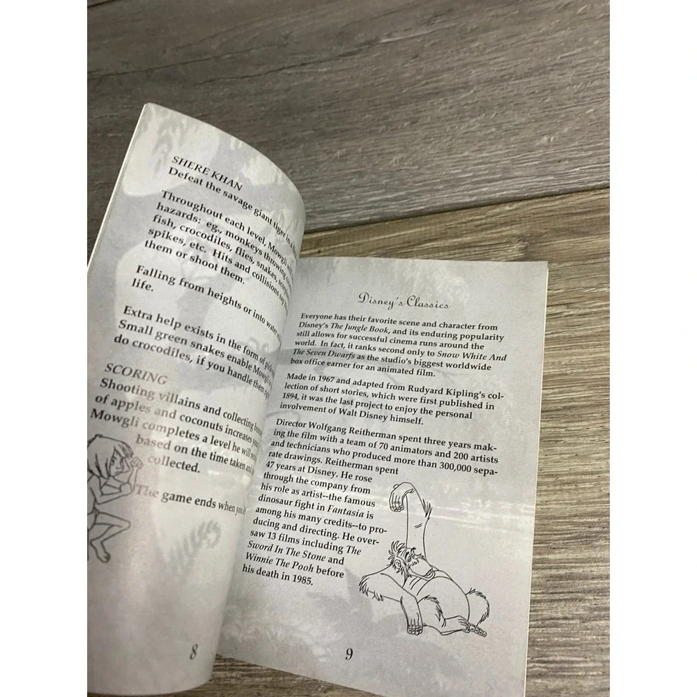 Disney The Jungle Book Sega Game Gear Instruction Manual Original Booklet 1994